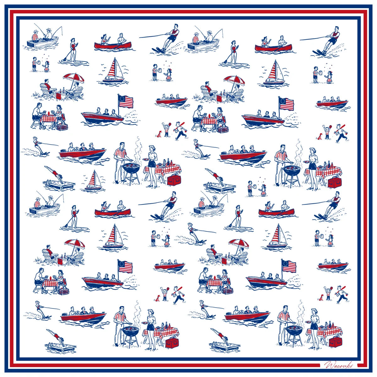 WACOVKI LAKE & LIBERTY SCARVES 2 COLORS
