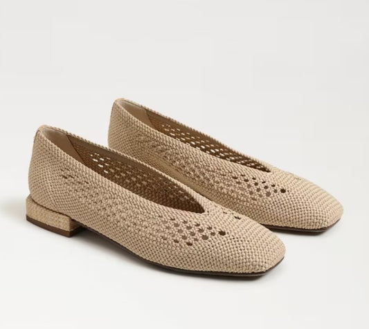 SAM EDELMAN KASEY KNIT SUMMER SAND FLAT