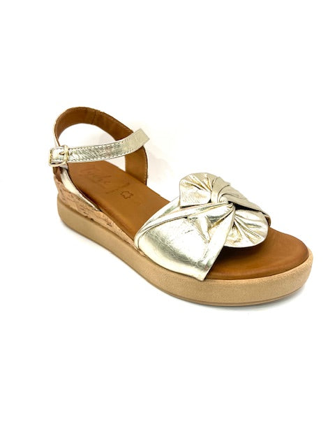 TYCHE KAYLA GOLD WEDGE SANDAL