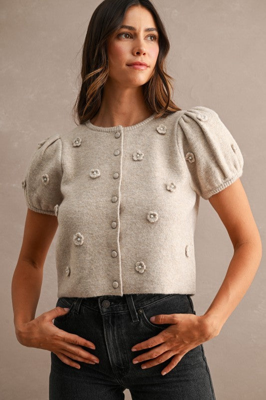 CROCHET FLORAL SWEATER