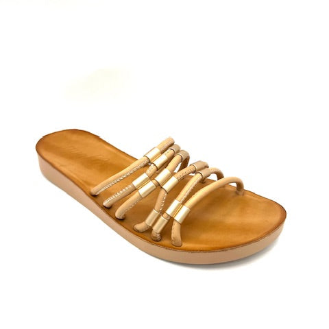 AYALLA BY ANTELOPE FRIDA TAN SLIDE SANDAL