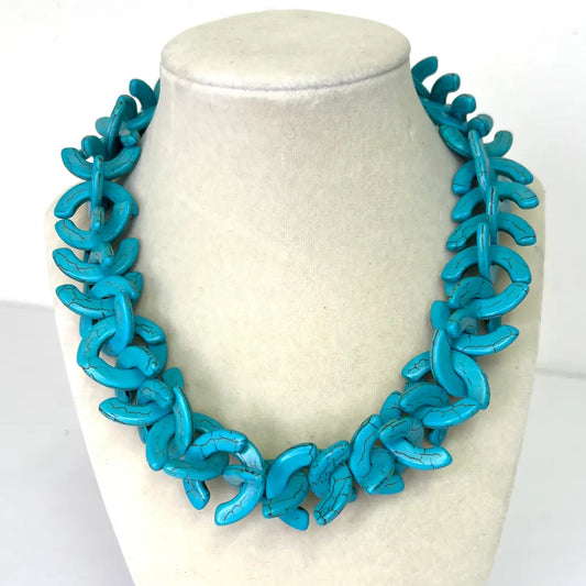 TURQUOISE LINK STATEMENT NECKLACE