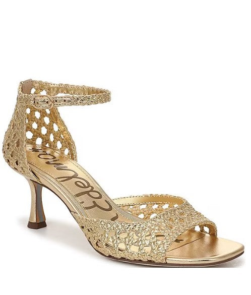 SAM EDELMAN PEYTON AMBER GOLD HEEL