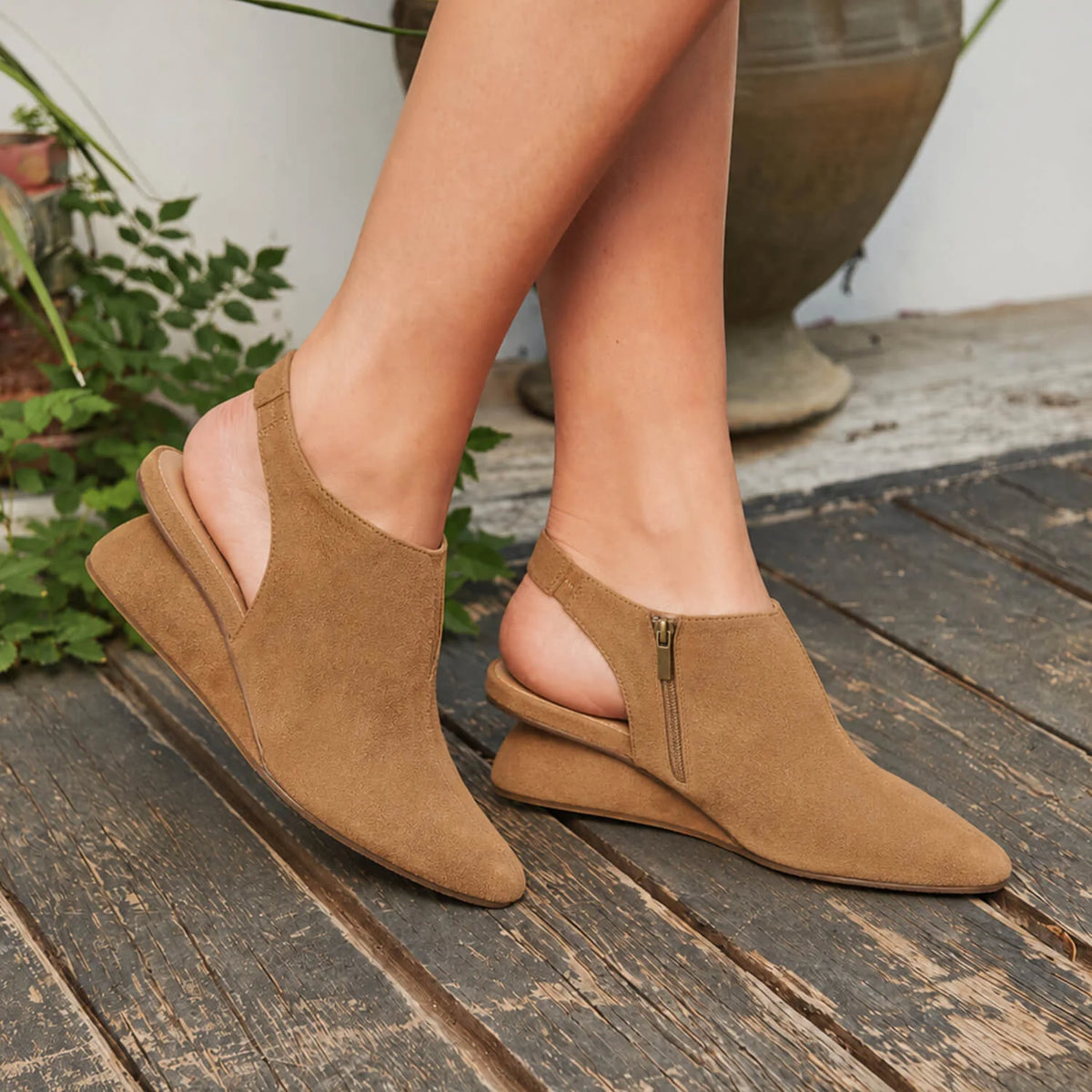 ANTELOPE DREA TAUPE SLINGBACK WEDGE