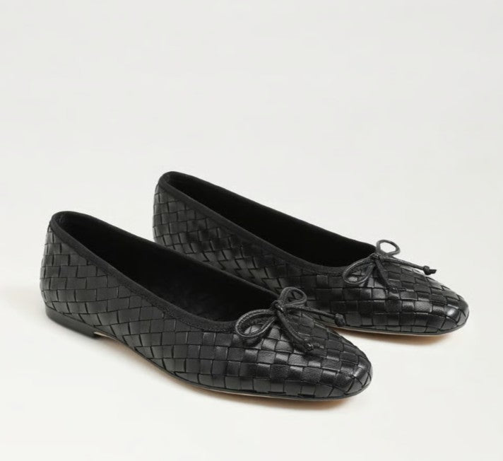 SAM EDELMAN RUTHIE BLACK WOVEN FLAT