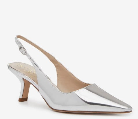 SAM EDELMAN BIANKA SLINGBACK PUMP SILVER