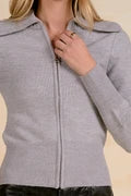 ZIP UP SWEATER LIGHT GREY
