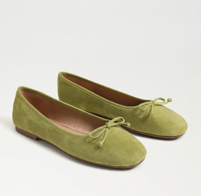 SAM EDELMAN ALIE MARTINI OLIVE SUEDE FLAT