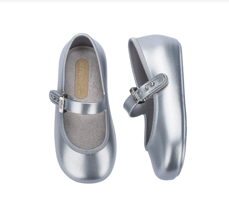 MINI MELISSA SOFT BALLERINA SILVER MARY JANE