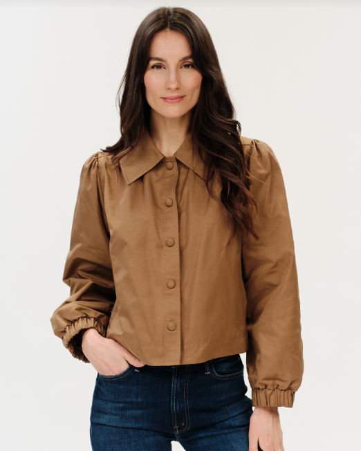 LENI COLLARED JACKET IN TOFFEE