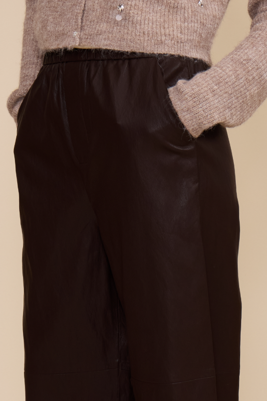 JASON LEATHER BROWN PANT