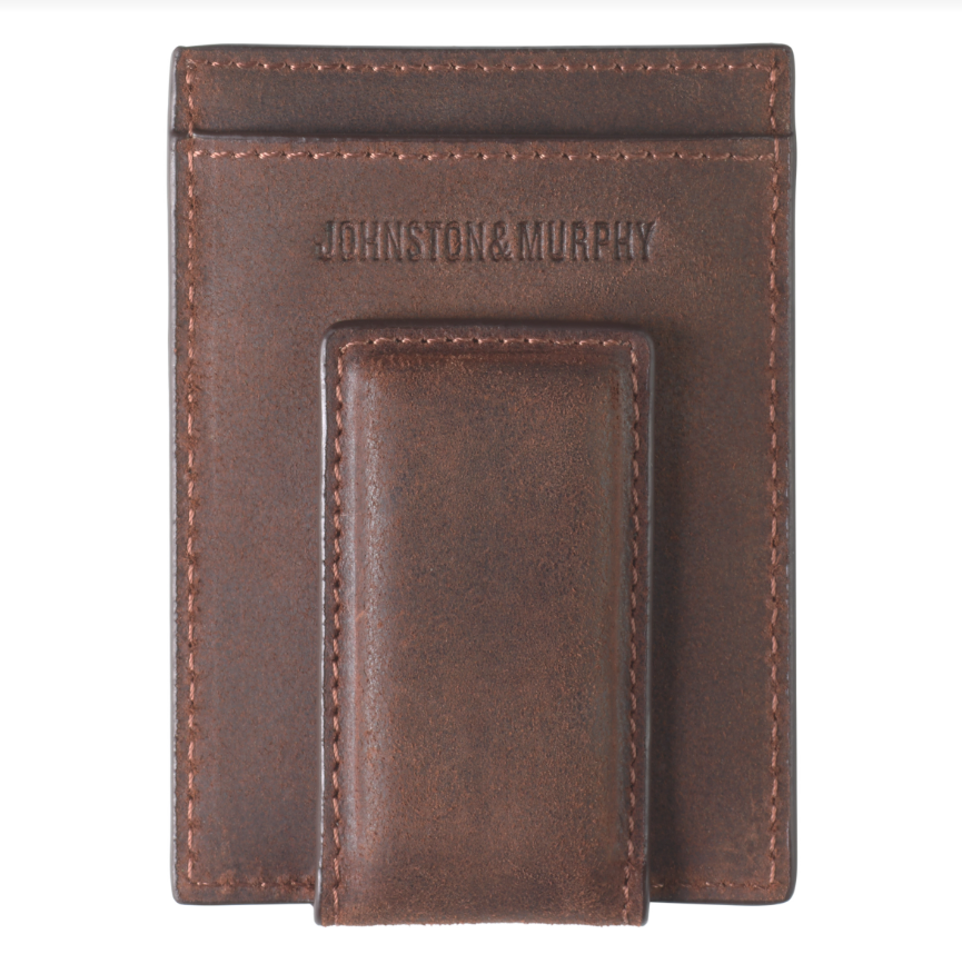 RHODES BOMBER FRONT POCKET WALLET IN BROWN OILED