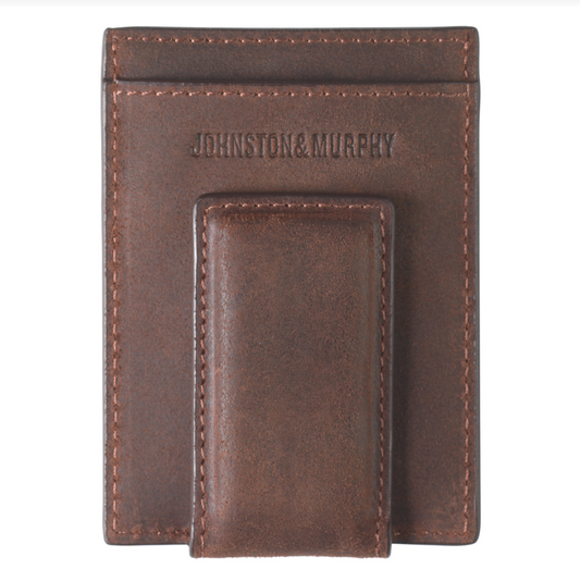 RHODES BOMBER FRONT POCKET WALLET IN BROWN OILED