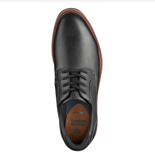 JOHNSTON & MURPHY 20-5034 TYSON SLIP ON PLAINTOE BLACK