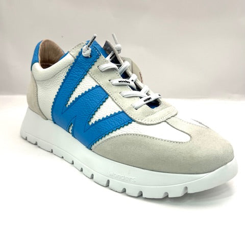 WONDERS A-2476 BLANCO/LAGOON SNEAKER