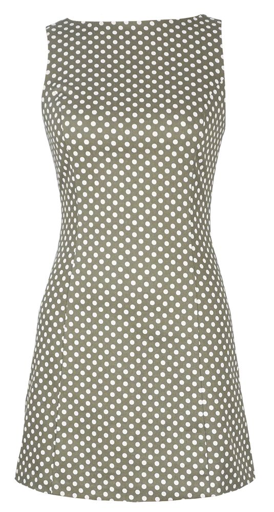 HALLE MINI OLIVE POLKA DOT DRESS