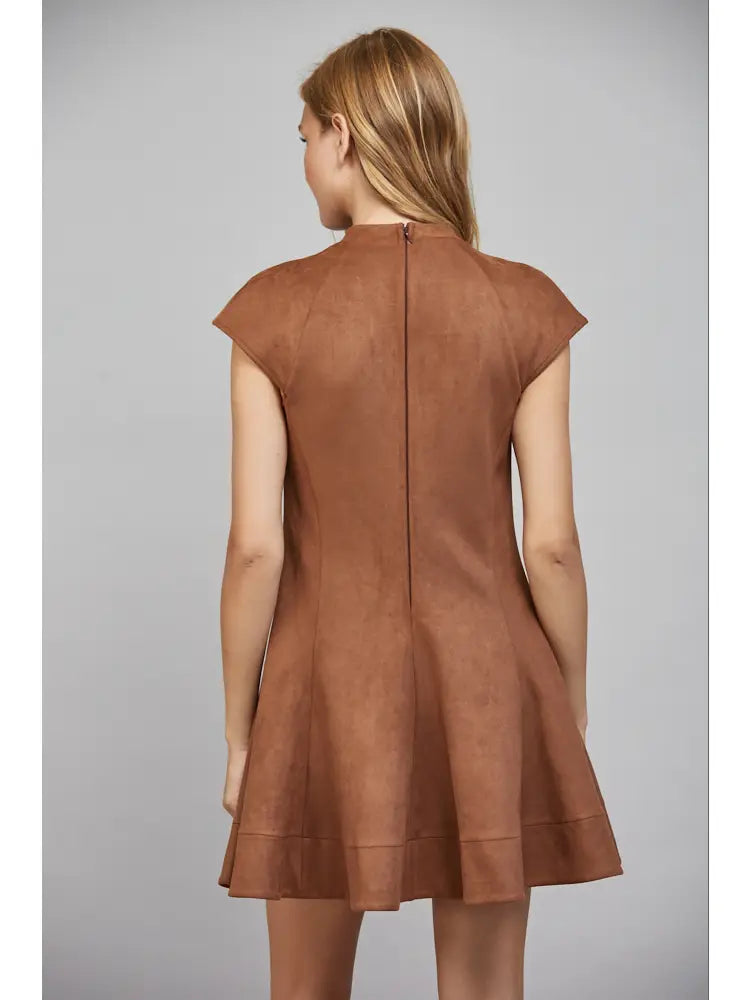 FIT & FLARE BROWN DRESS