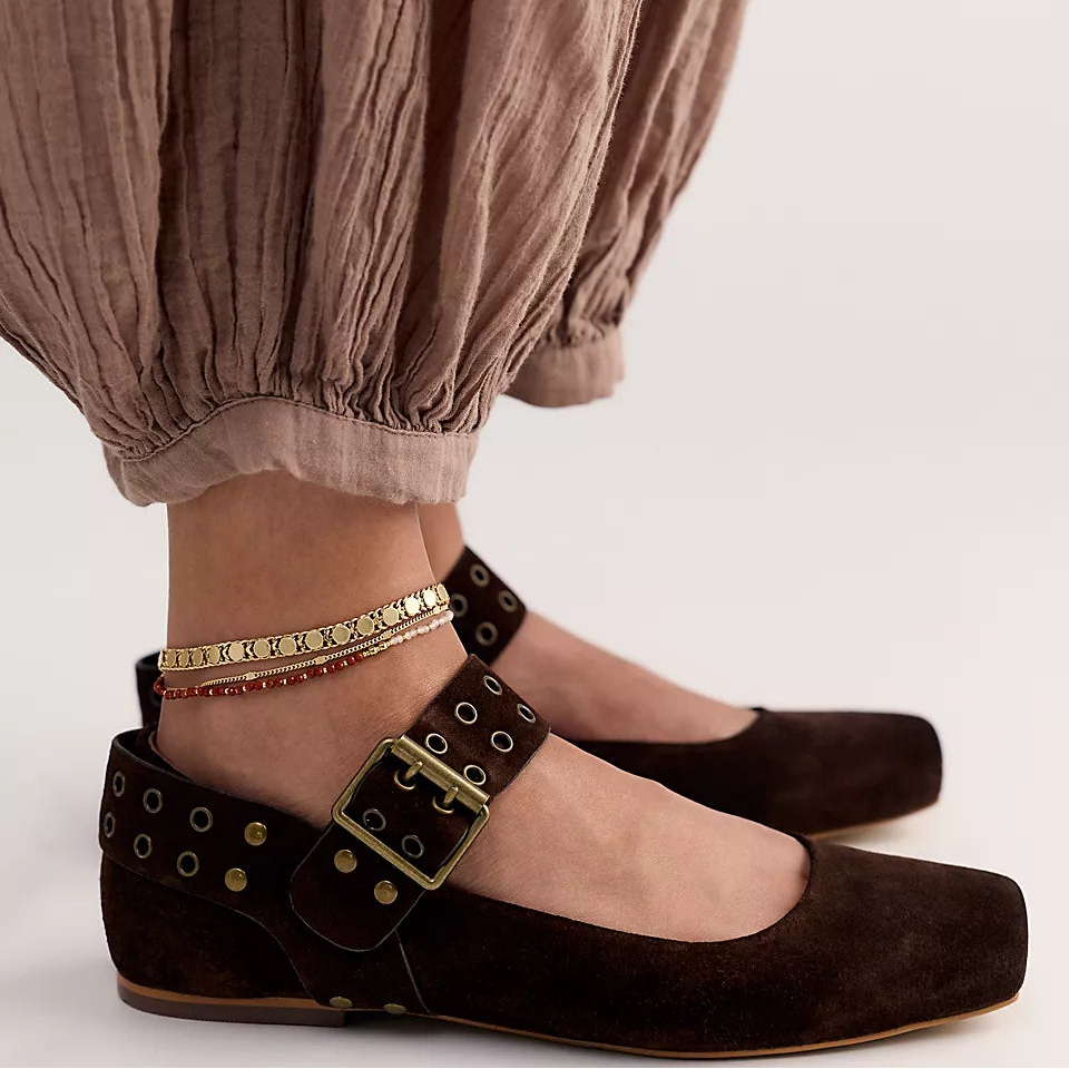 FREE PEOPLE MAGGIE MARY JANE CHOCOLATE SUEDE