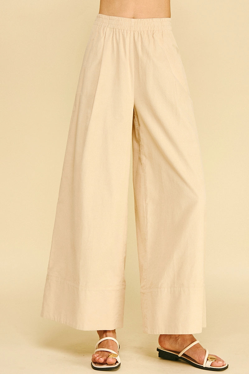 CORDUROY WIDE LEG BONE WHITE