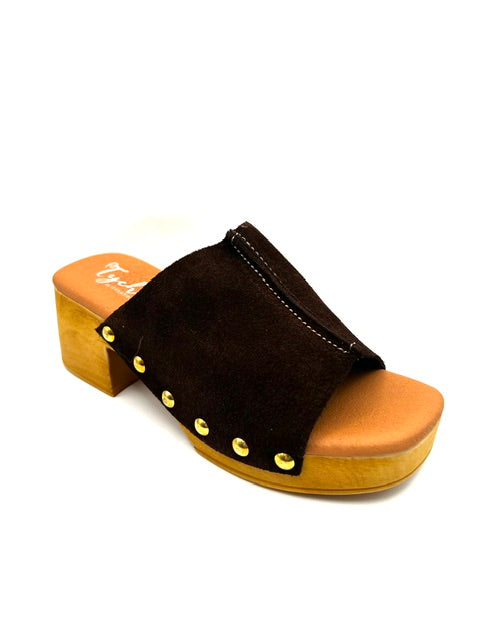 TYCHE BELLA DARK BROWN PLATFORM SLIP ON