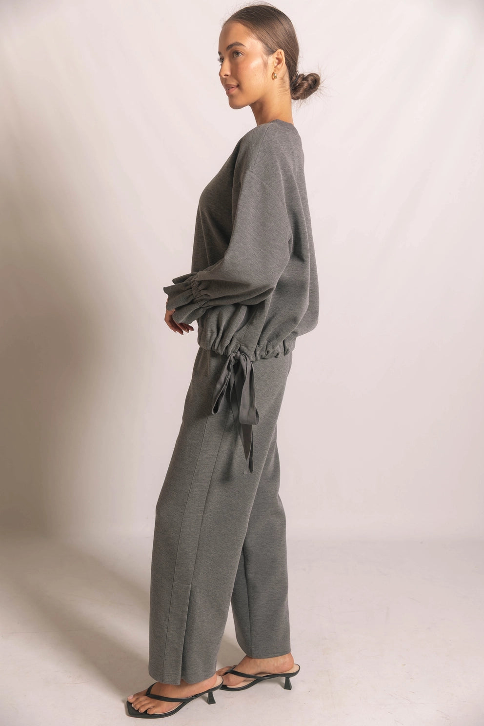 BARREL LEG PANT CHARCOAL