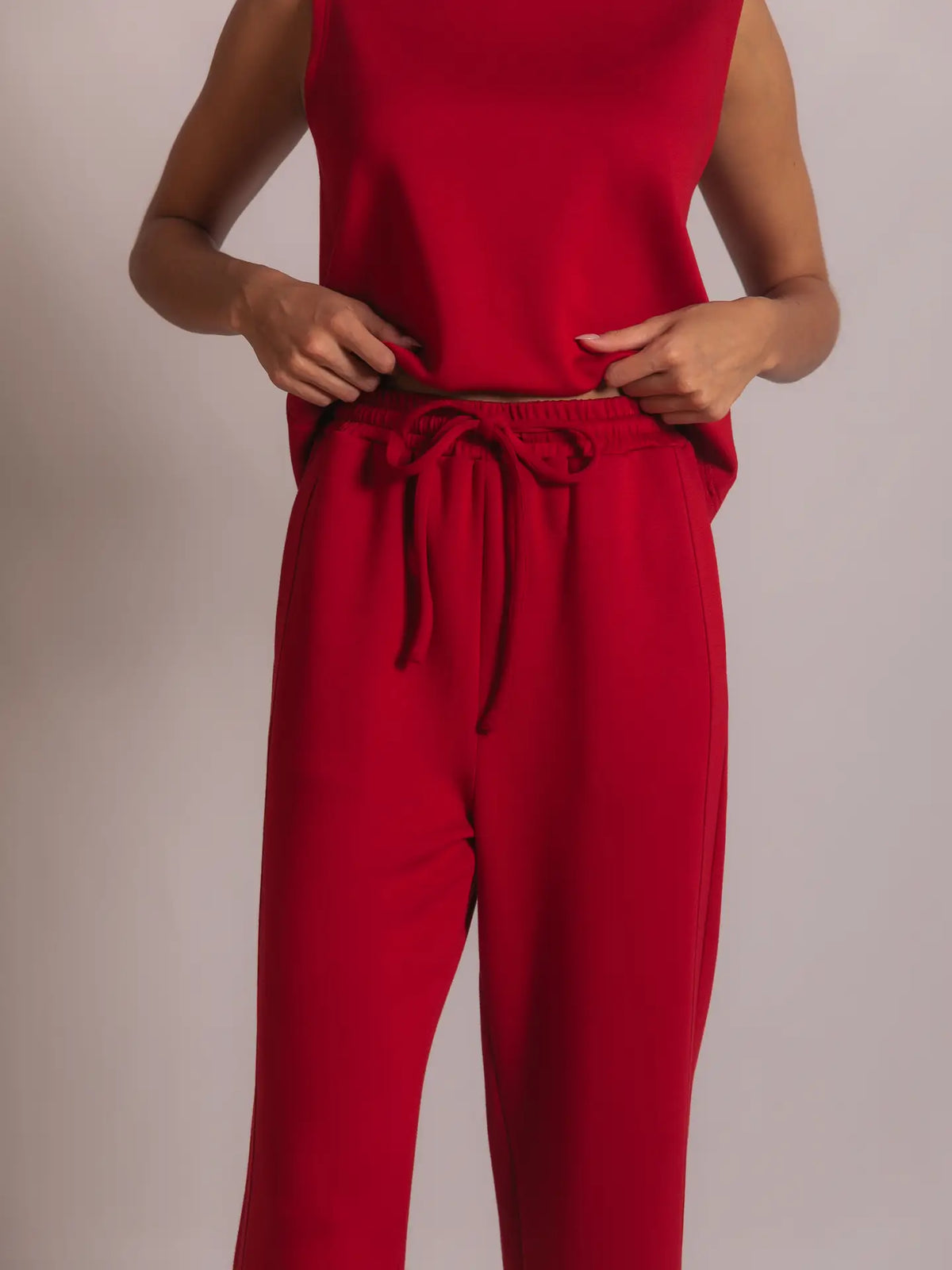 BUTTER MODAL WIDE LEG PANT IN RED