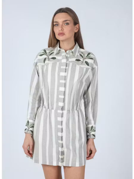 MORGAN STRIPED SHIRT DRESS